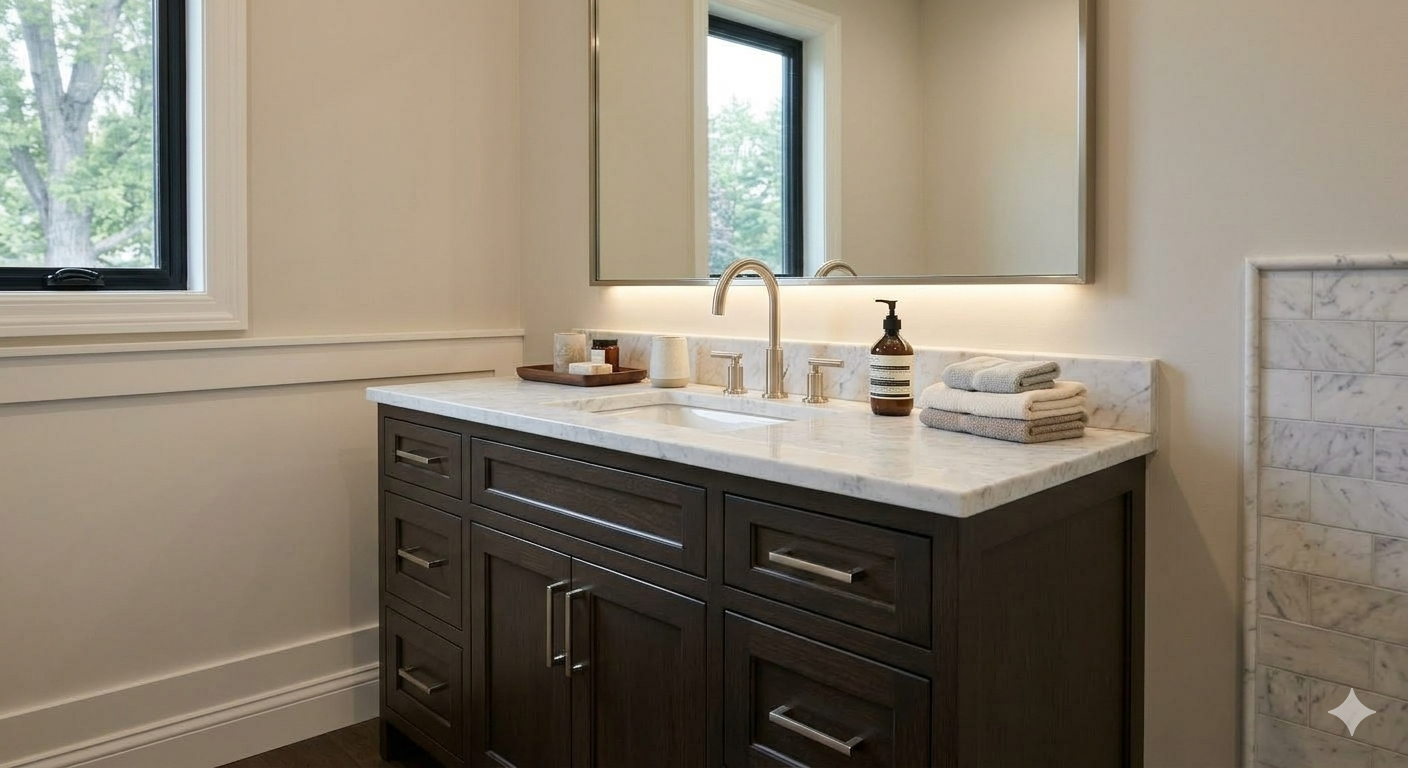 Bathroom Cabinet Painting project in Waterloo Westmount