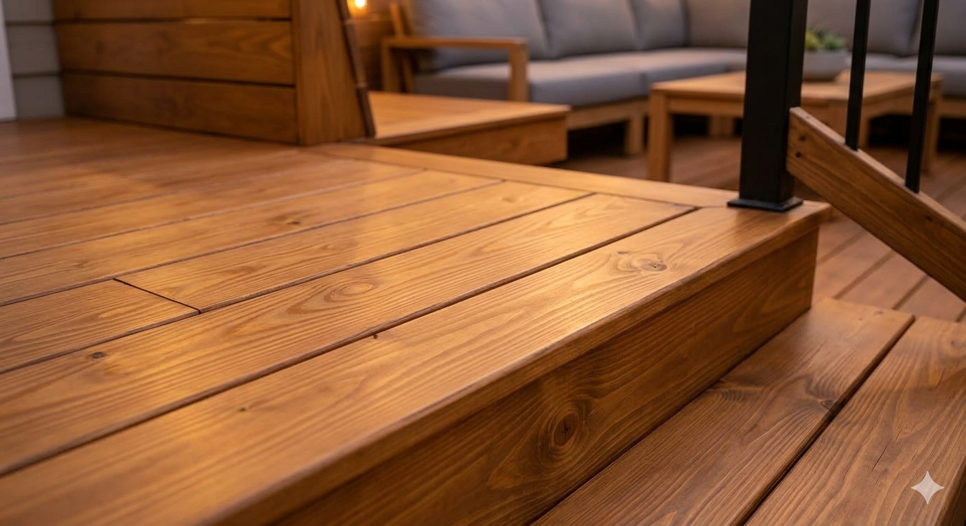 Deck Staining project in Waterloo Eastbridge