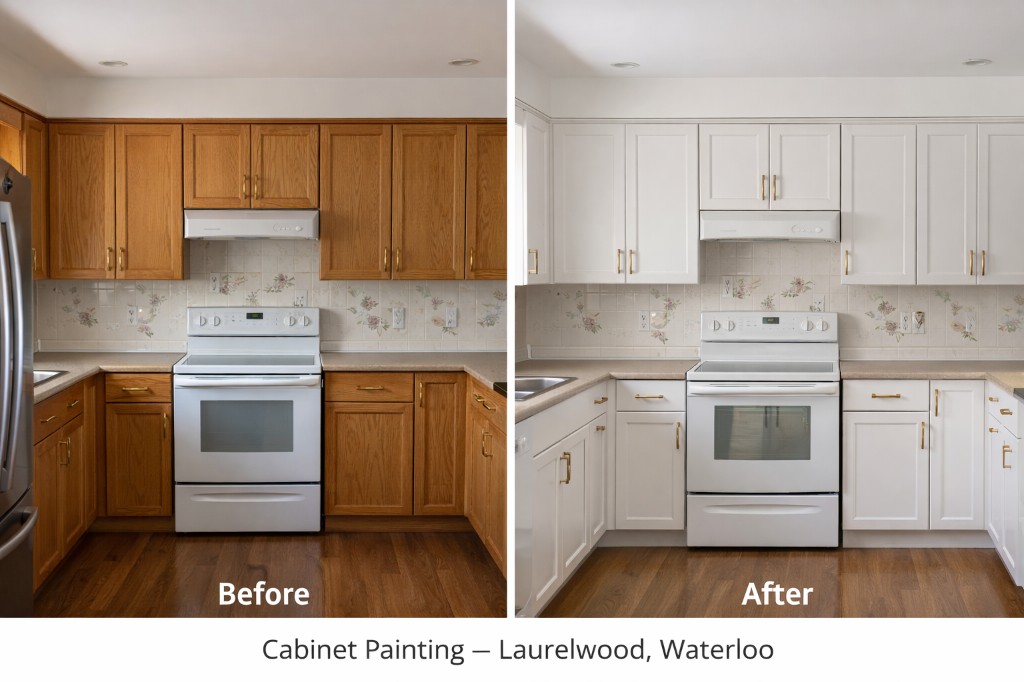 Kitchen Cabinet Painting project in Clair Hills, Waterloo