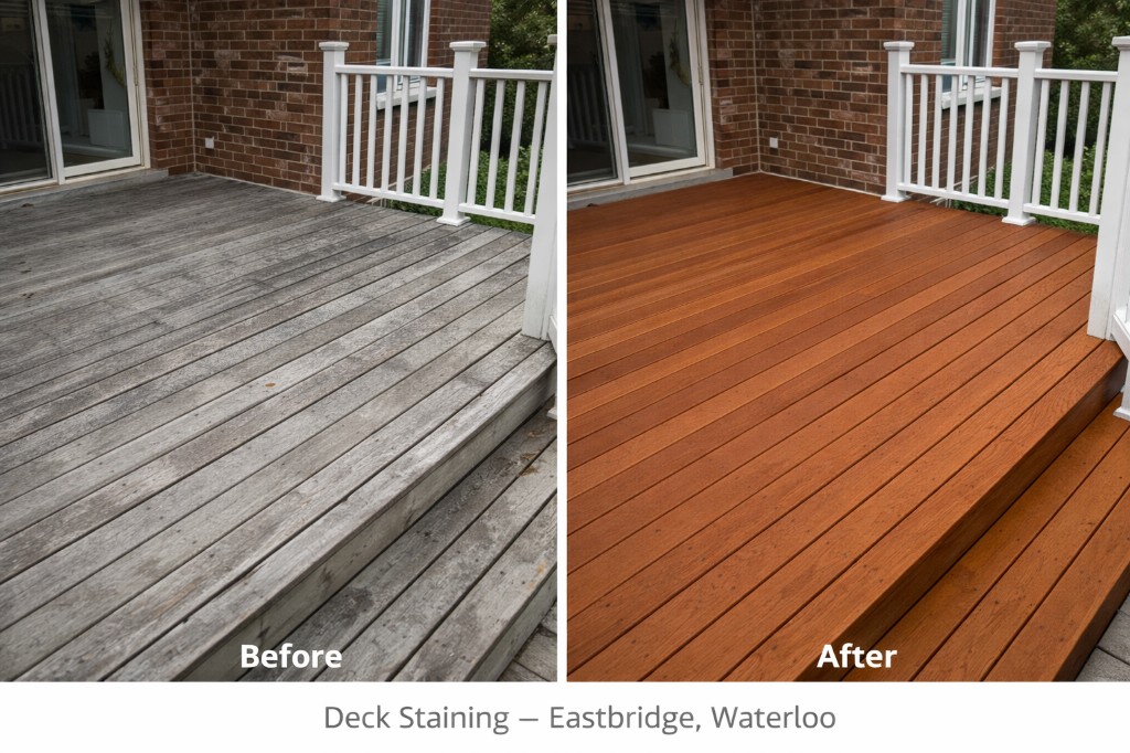 Deck Staining project in Eastbridge, Waterloo