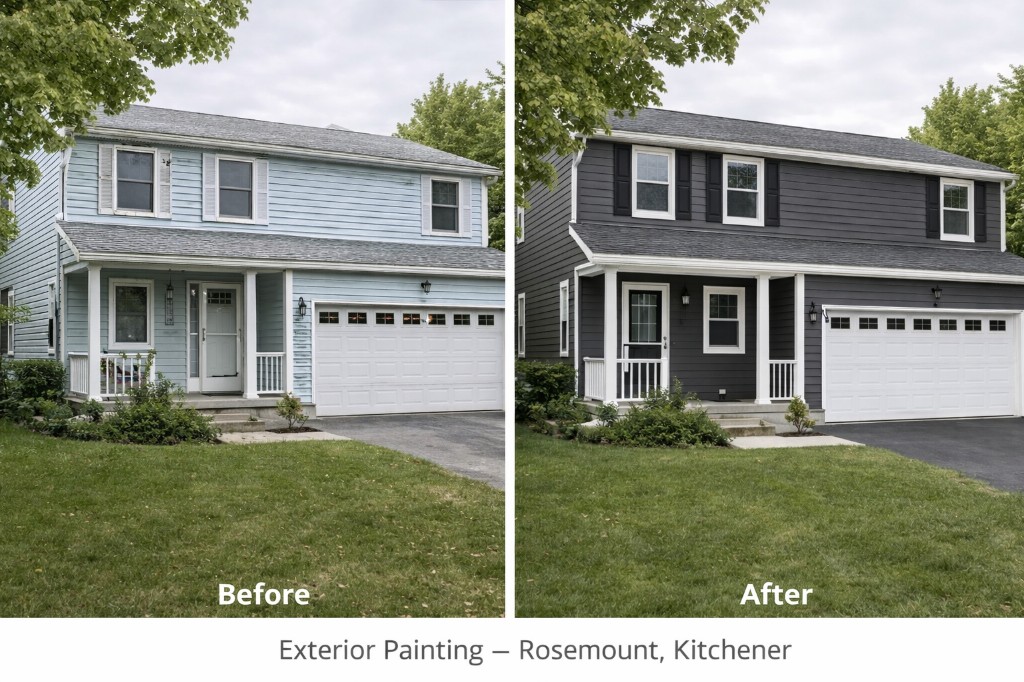 Cabinet Painting project in Rosemount, Kitchener